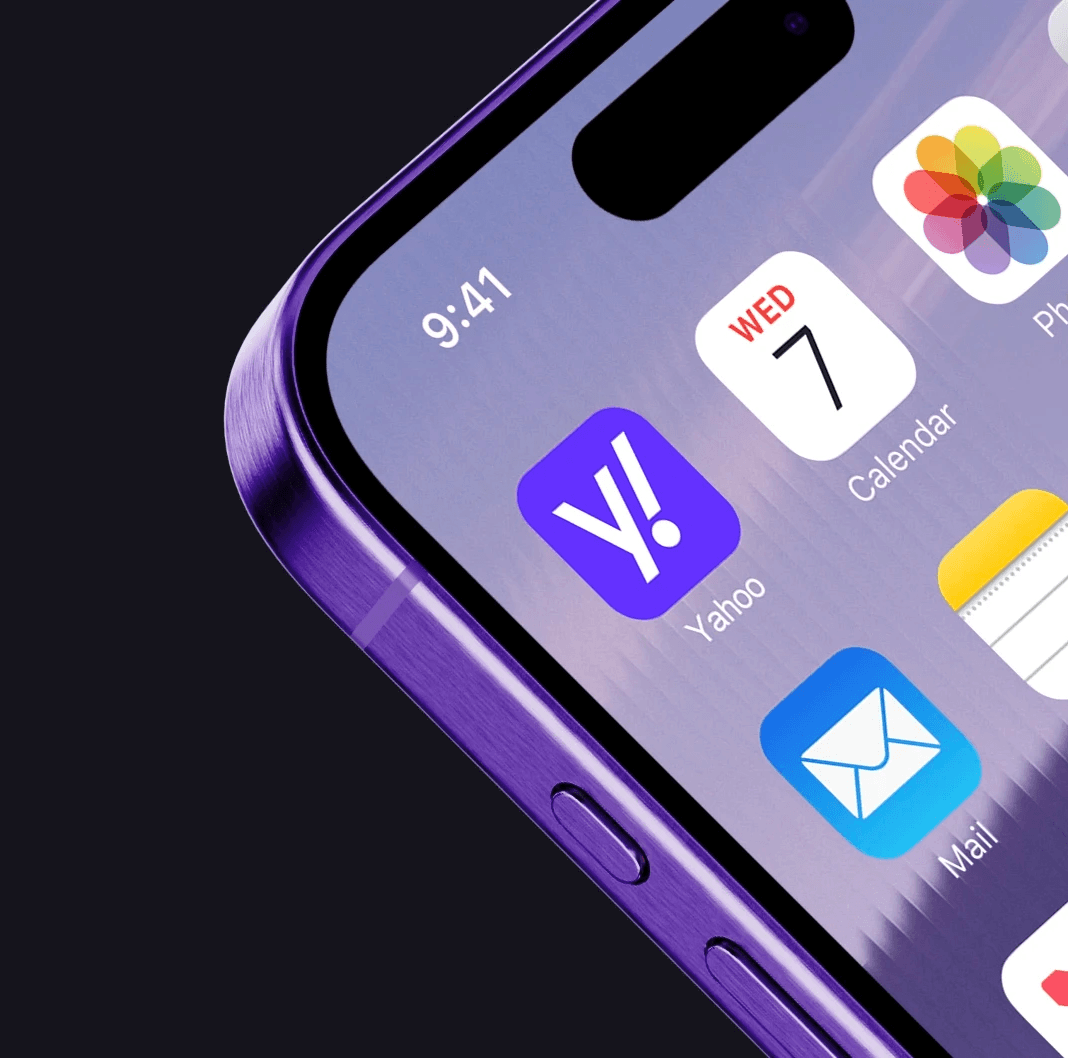 Favicon Yahoo! sur l'application mobile.