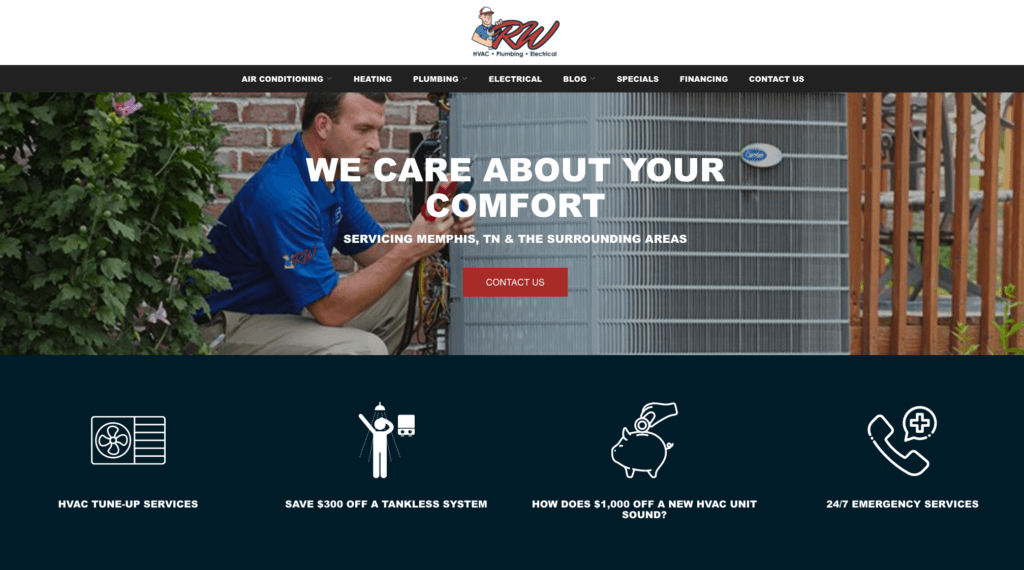 RW Plumbing Website Example
