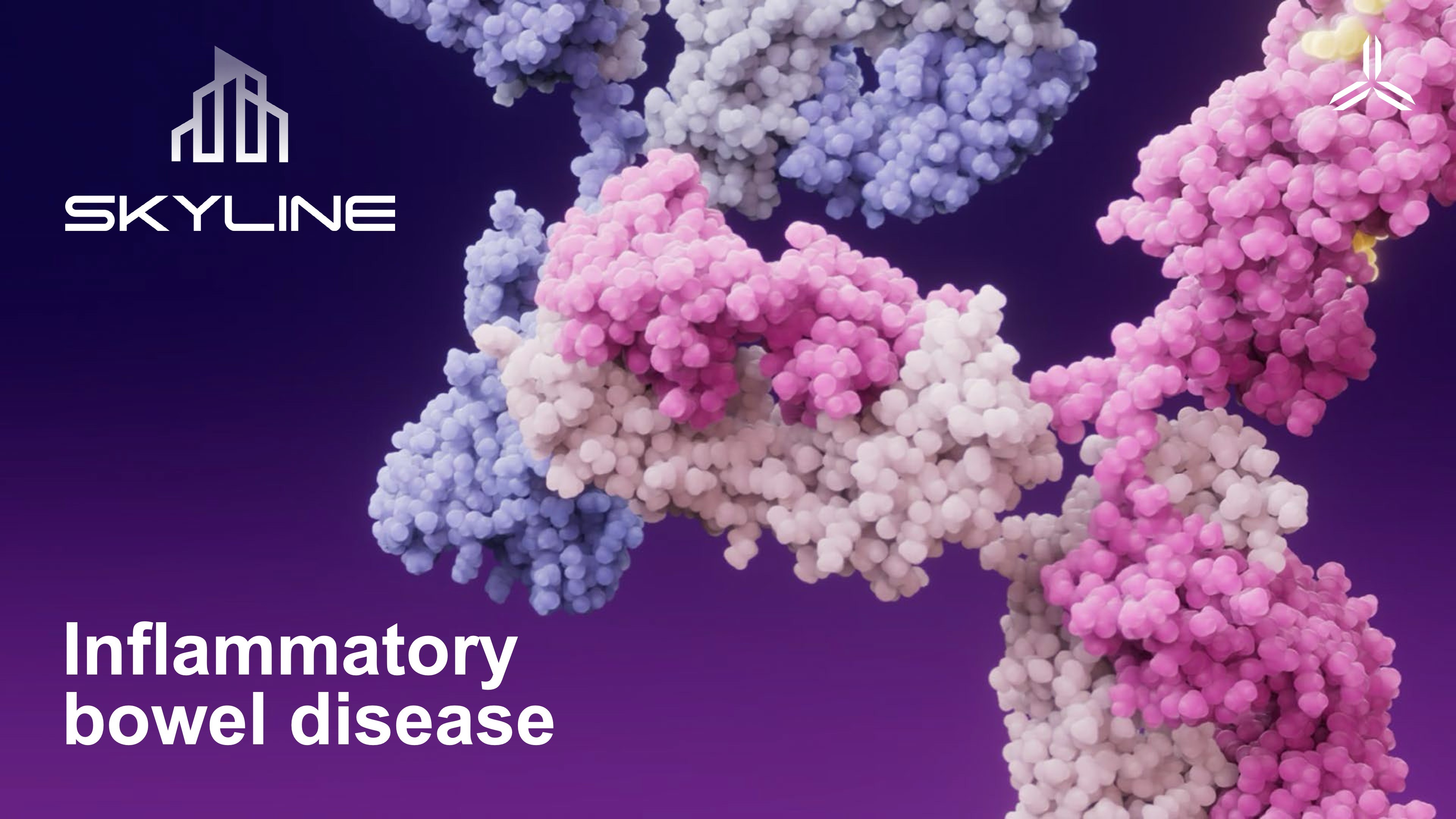 Cover slide for SKYLINE featuring 3D molecular antibody modeling