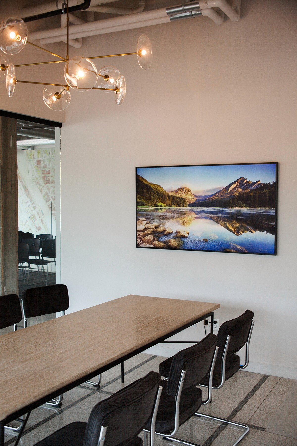 Glunz Hall project interior with Visual Comfort ceiling light