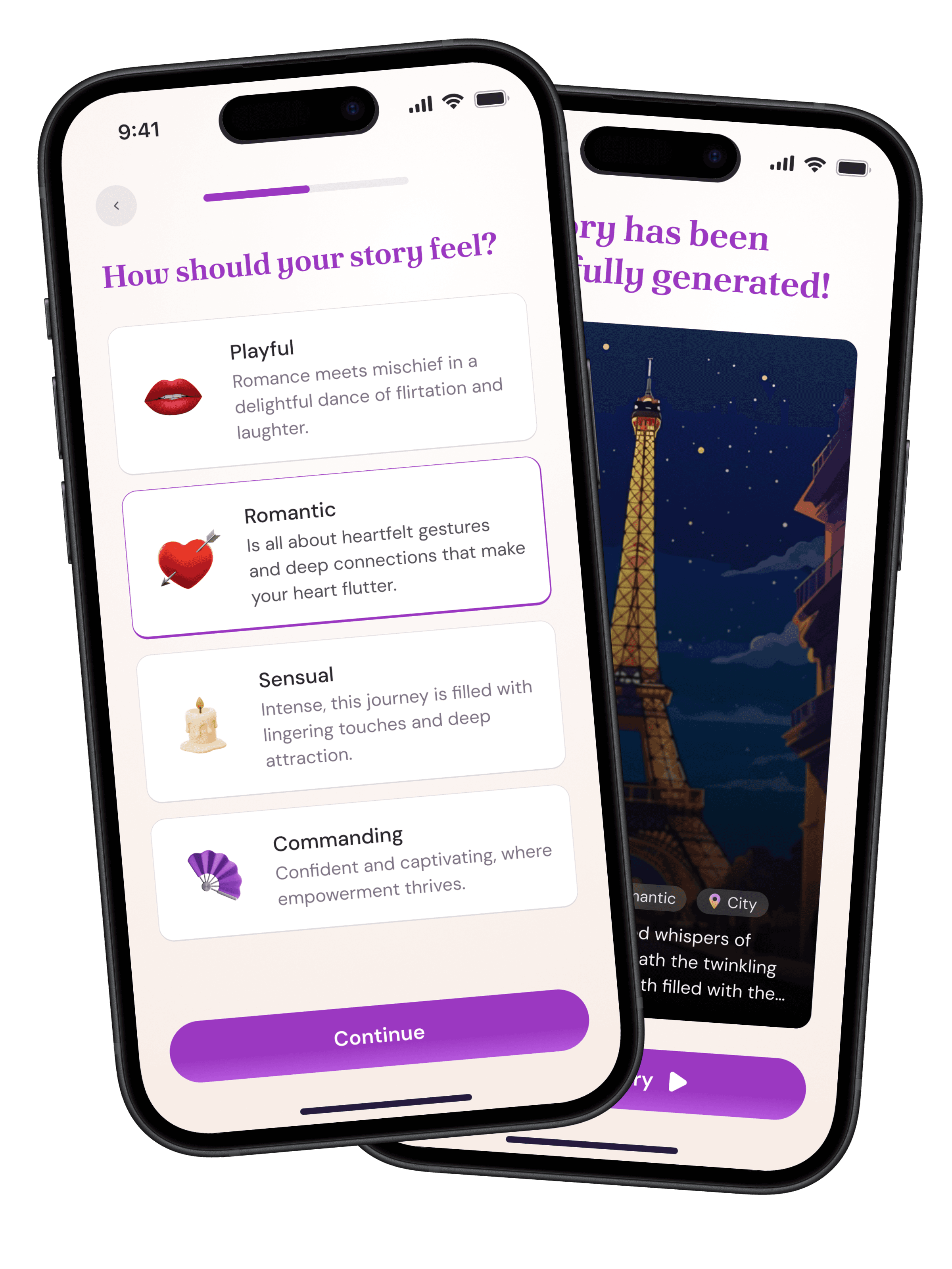 Screenshots from All Your Senses app.