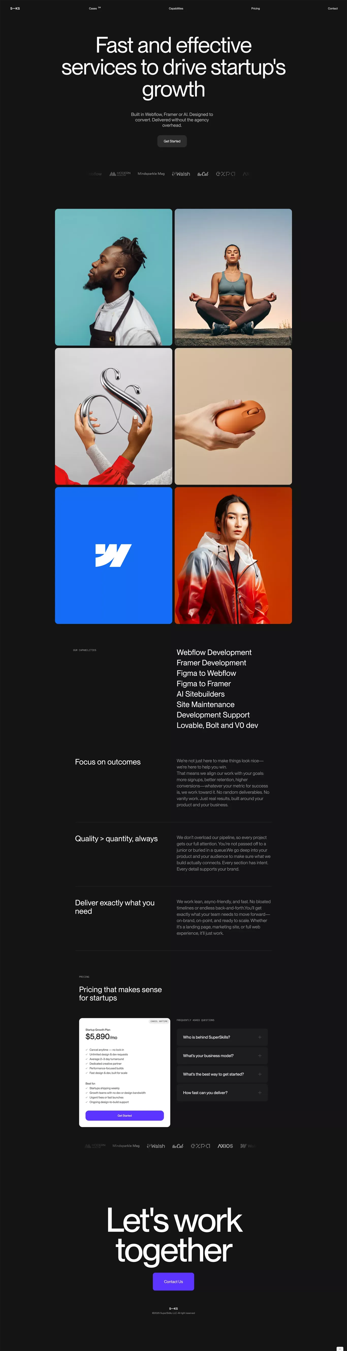 Fast Web Design for Startups – Built wit landing page screenshot showcasing AI and Design design