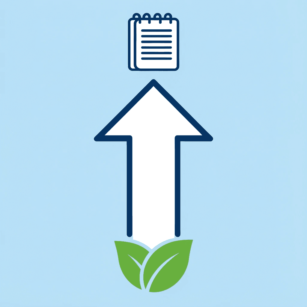 Upward arrow showing growth from fall activities to academic success