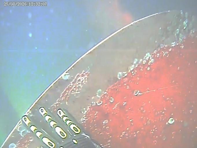 Underwater view of the port propeller blade