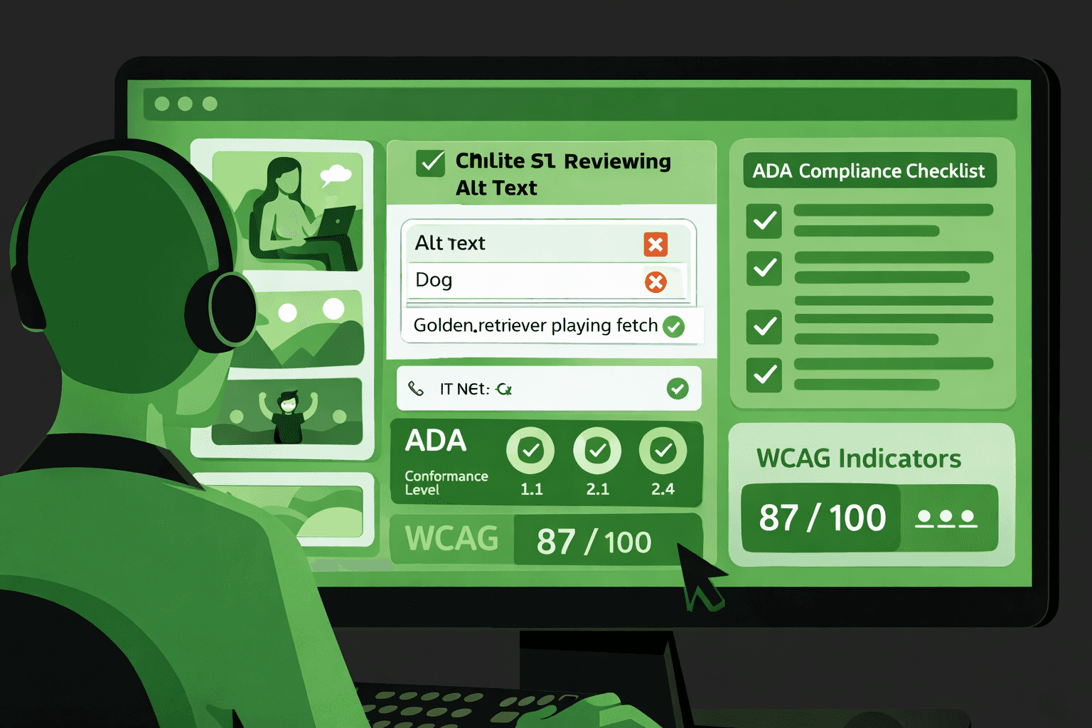 accessibility audit reviewing alt text accuracy and compliance