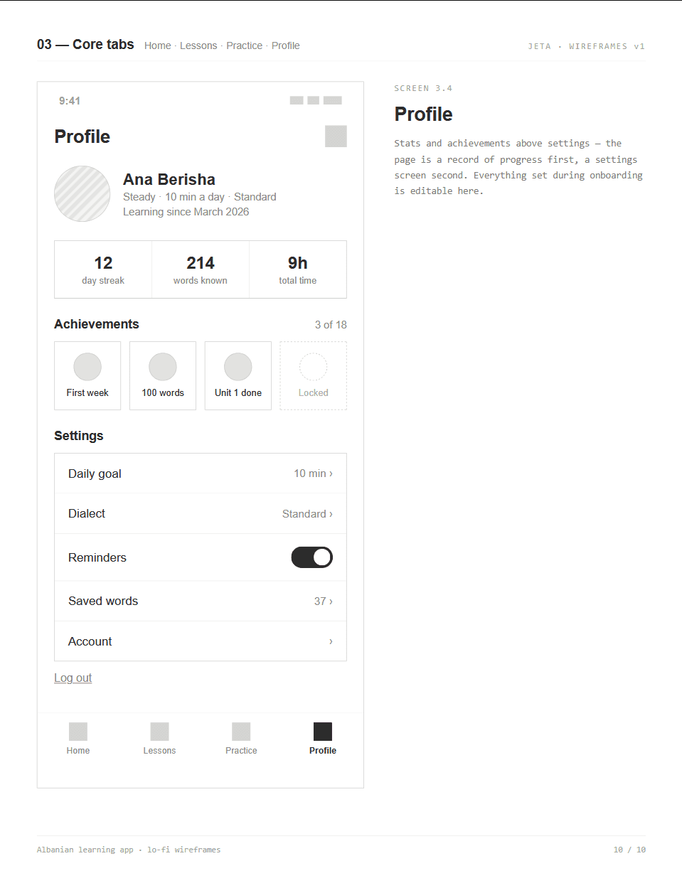 Mobile wireframe for digital gallery floor