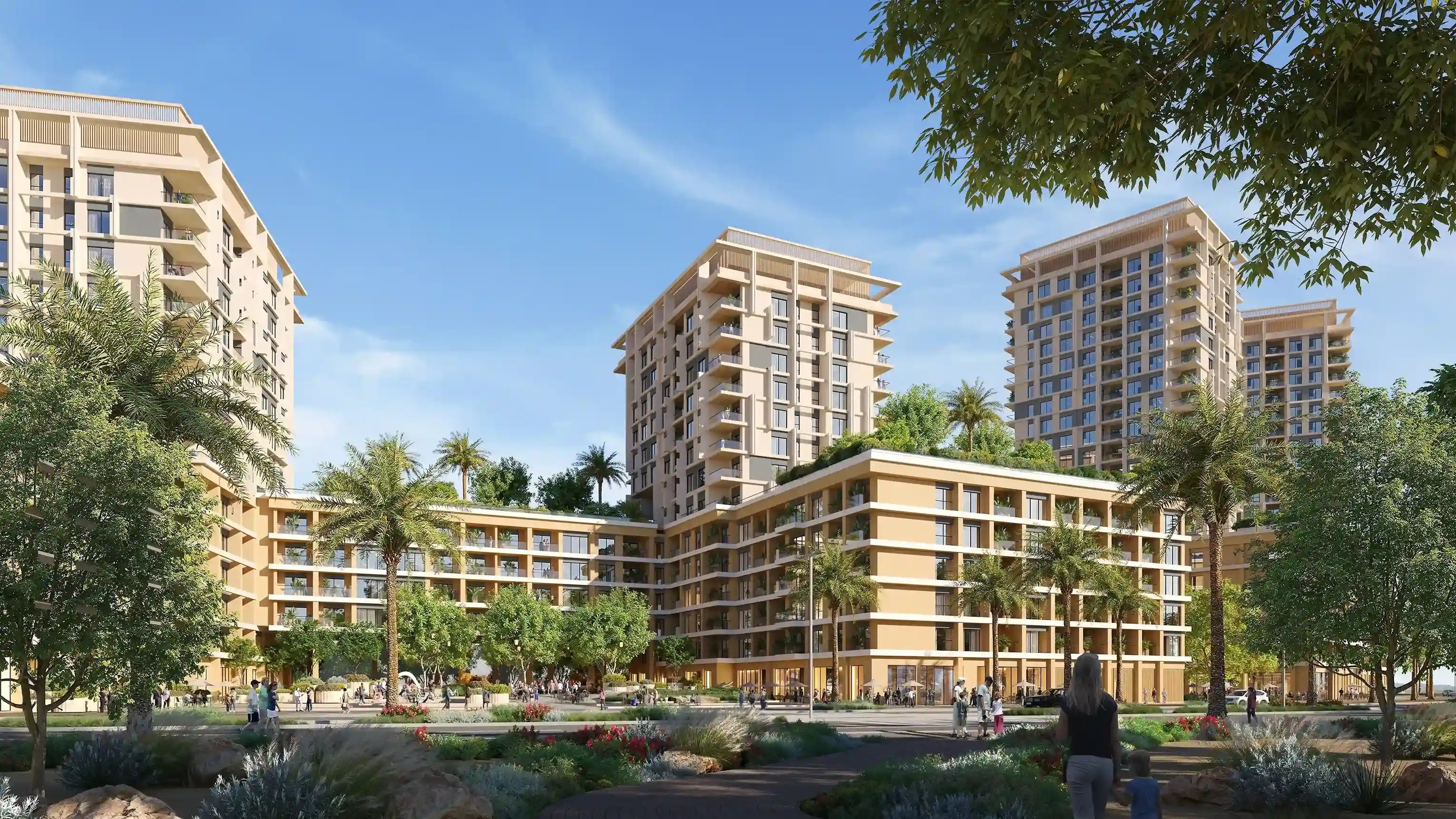 New apartments at the Dubai marina, featuring modern architecture near Boulevard Park.