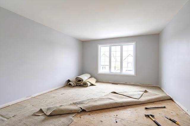 Carpet to Hardwood — before