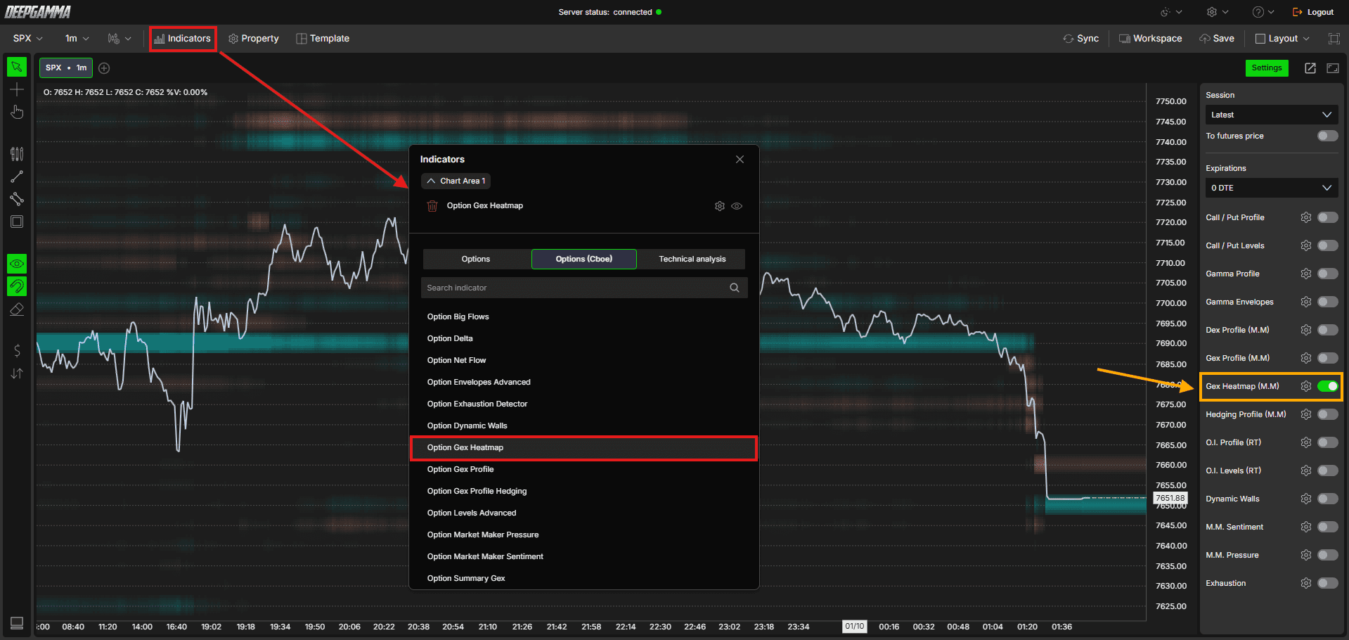 Option Gex Heatmap - DeepGamma Web. How to Add Option Gex Heatmap screenshot 2.