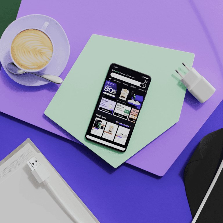 Clean and bold 3D visuals for online shopping experience at Miravia by Este Studio