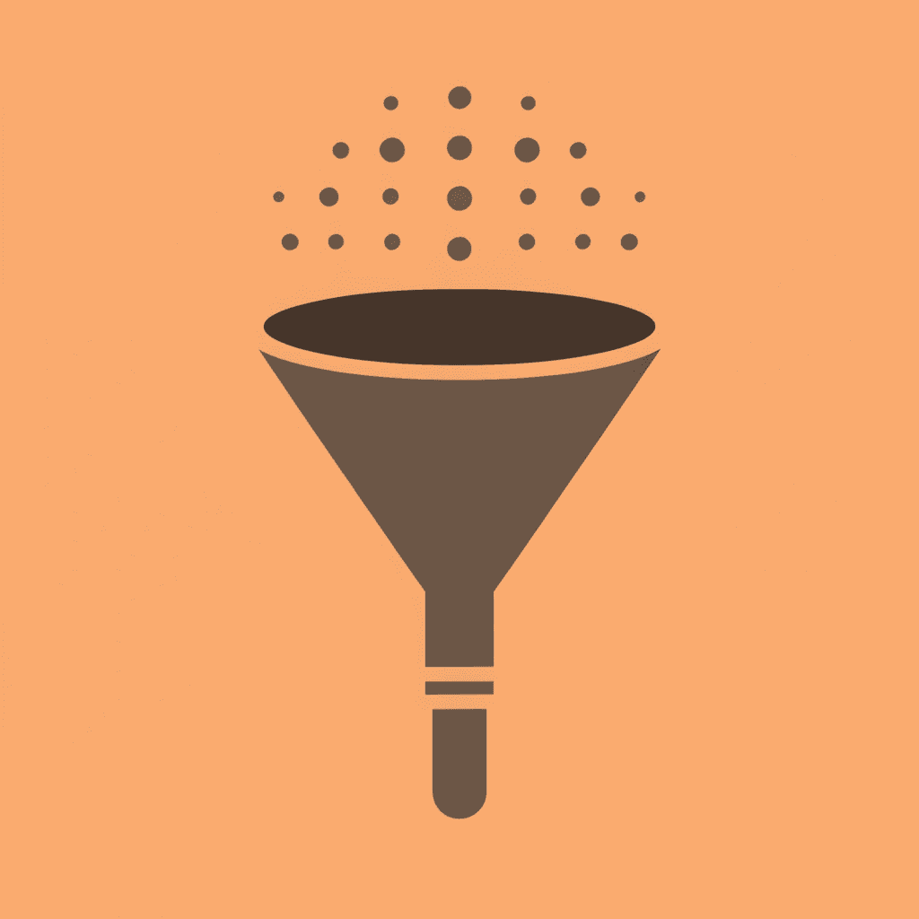 Funnel showing multiple concerns being filtered into a single validated decision - SEO Agency Austin