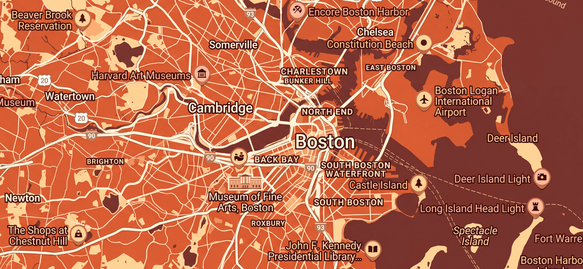 Map of Boston, Massachusetts — Business by Nath serves local businesses in the Greater Boston area