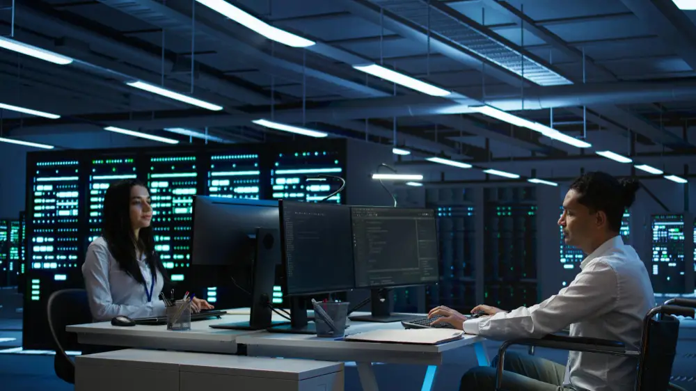 a Tech person holding a tab