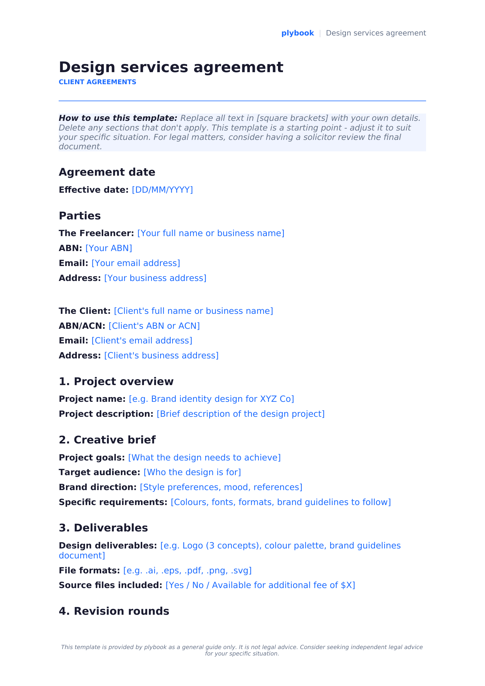 Design services agreement