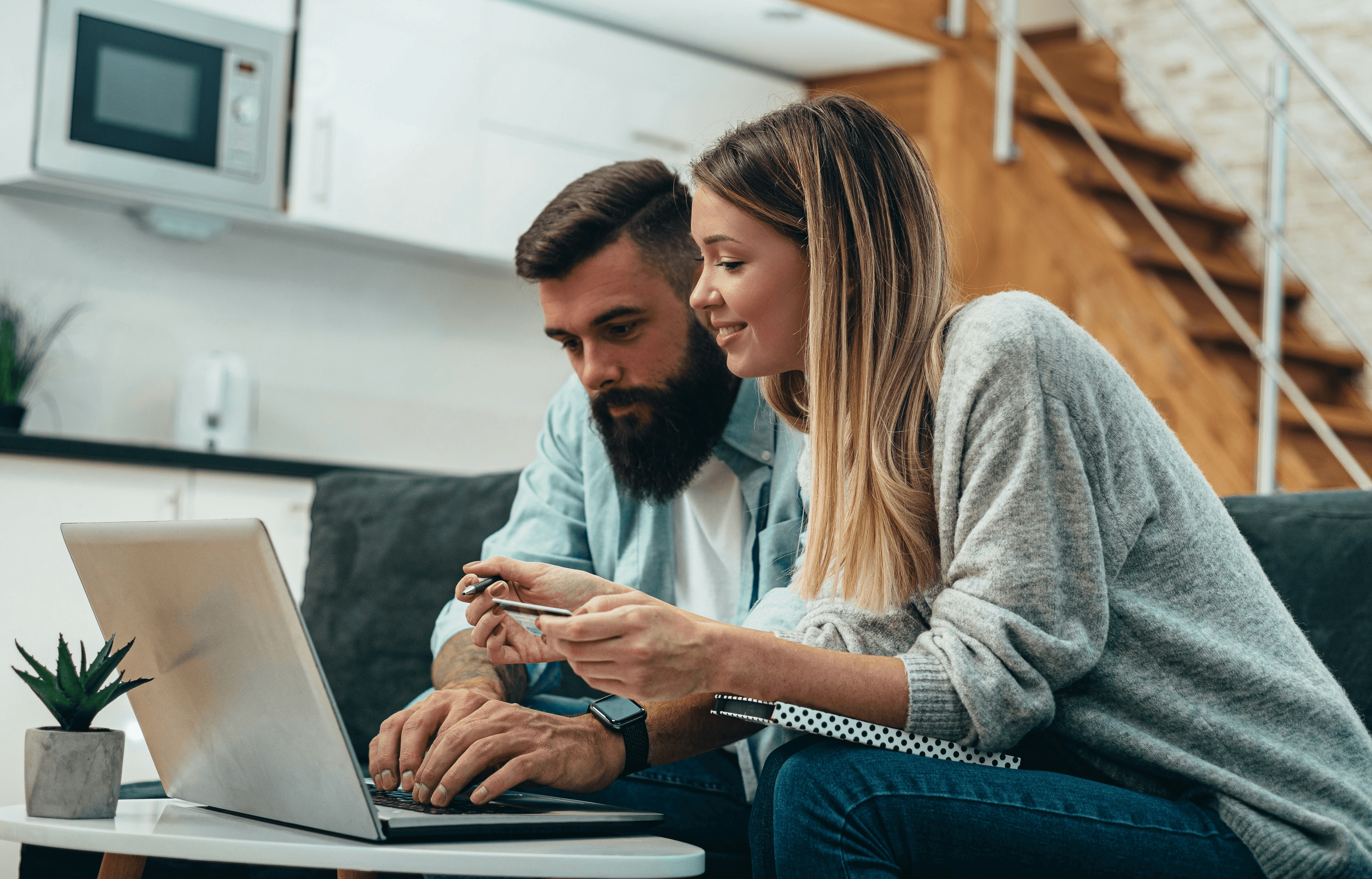 couple using computer together