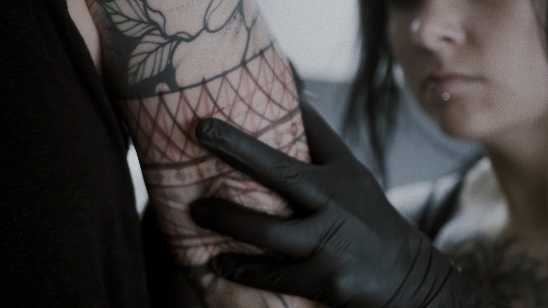 Cinematic art film of a freehand drawing of Yanina Viland tattoo work