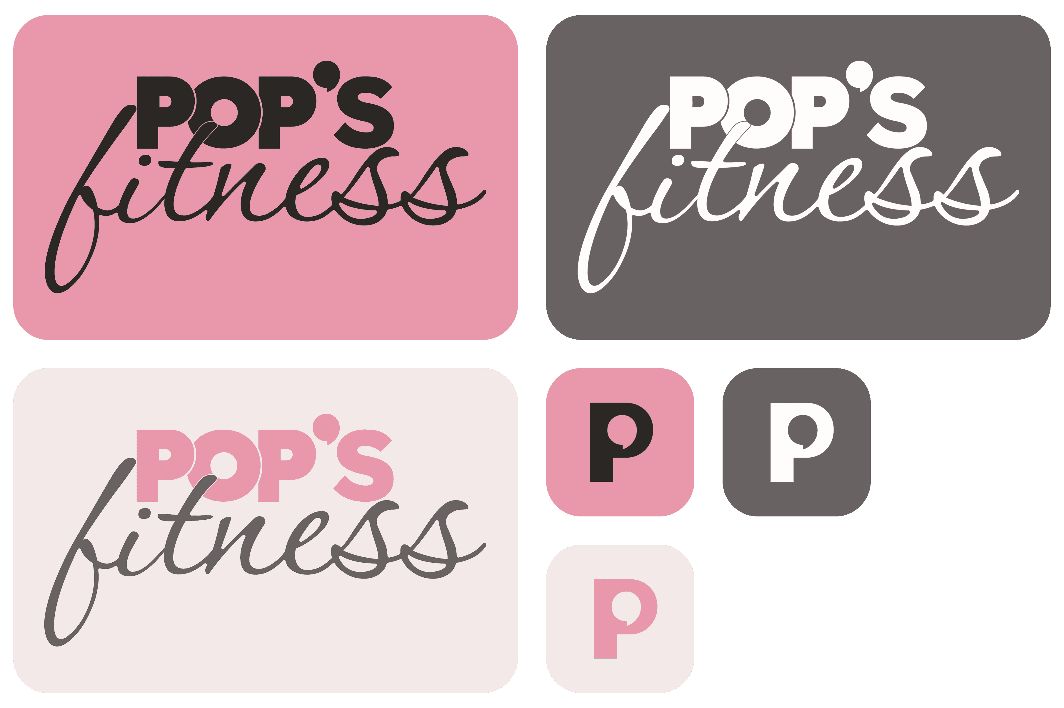 déclinaisons du logo pop's fitness