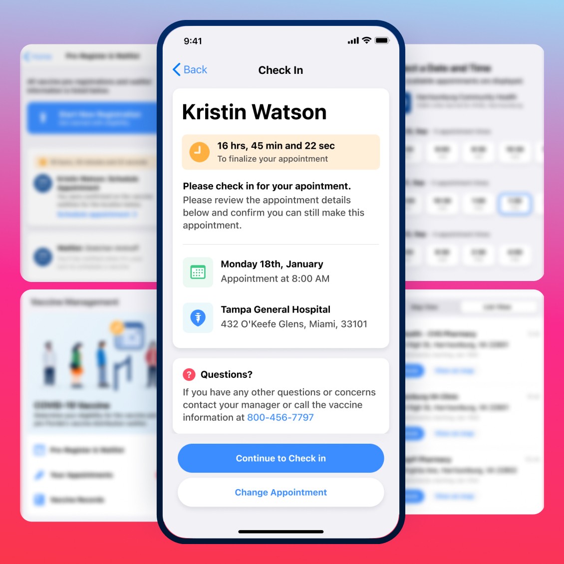 Client work iOS health app appointment feature design