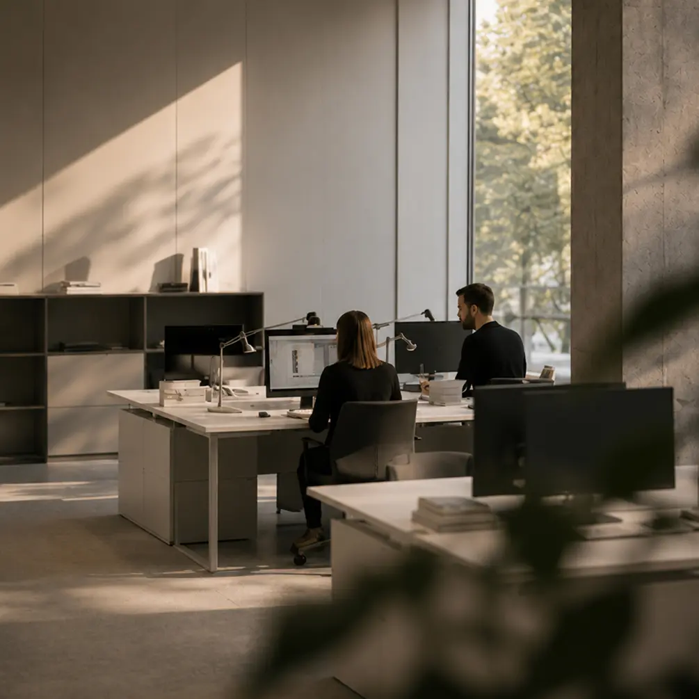 Dos personas en una oficina