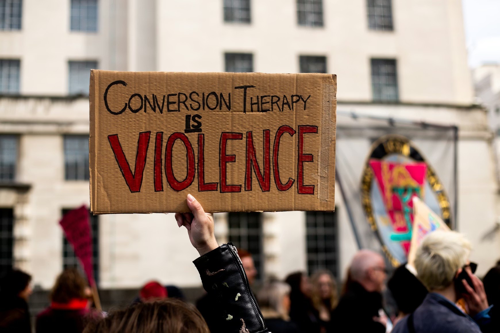 Conversion Truth for Families: Conversion Therapy is Violence Sign at Protest