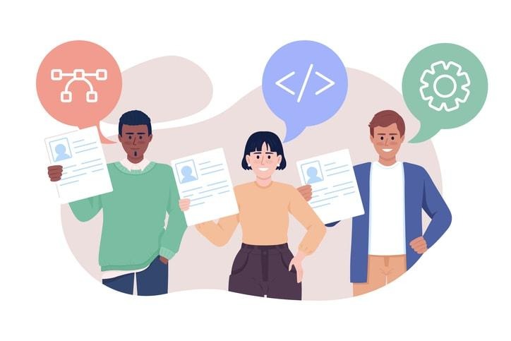 The image displays an analytics dashboard showcasing recruitment metrics, featuring various charts and graphs that illustrate performance data related to active and passive candidates, including insights into the talent pool and recruitment strategy. This visual representation aids in understanding the effectiveness of recruiting efforts, application processes, and the overall hiring strategy.