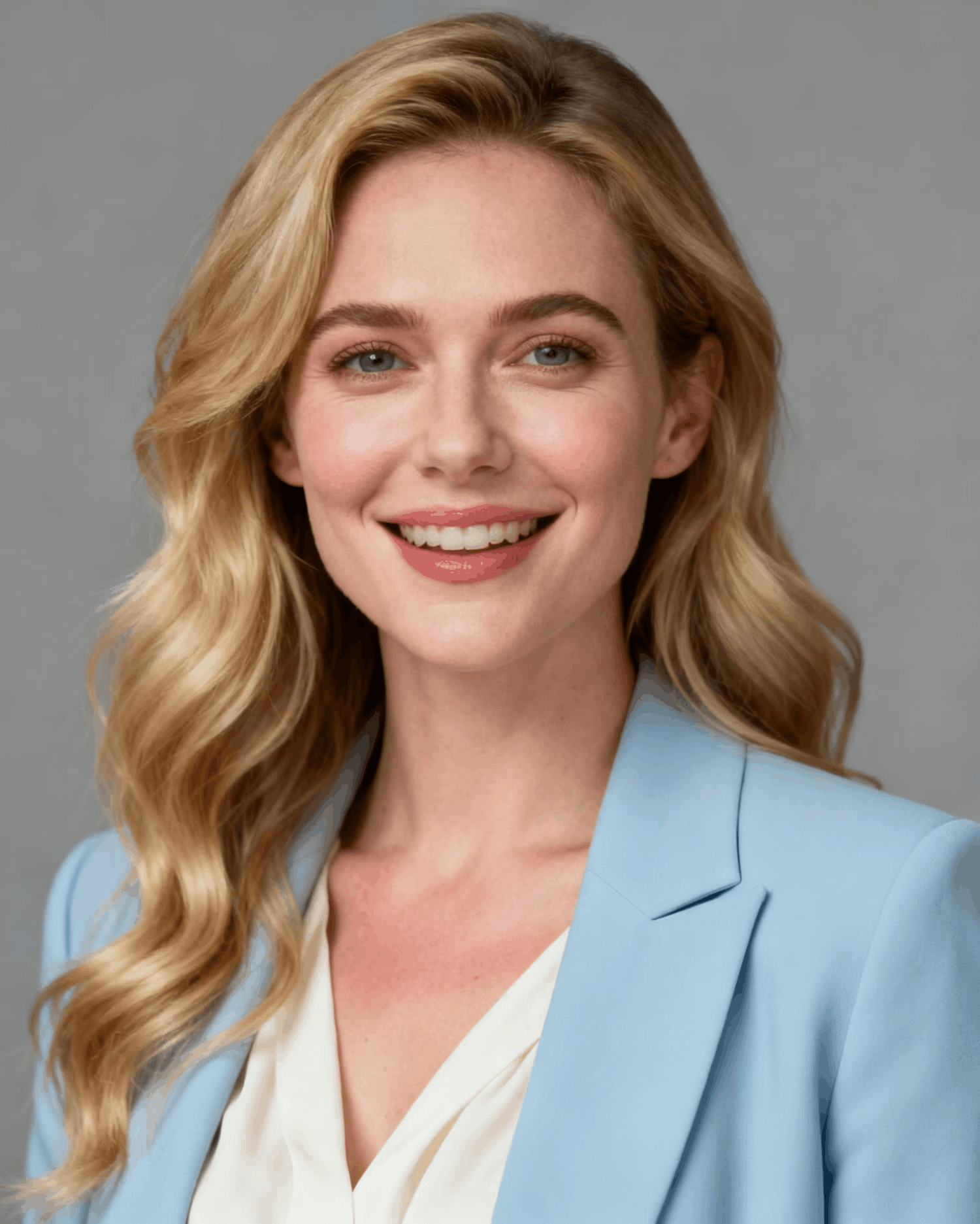 Smiling woman portrait with soft lighting and natural expression