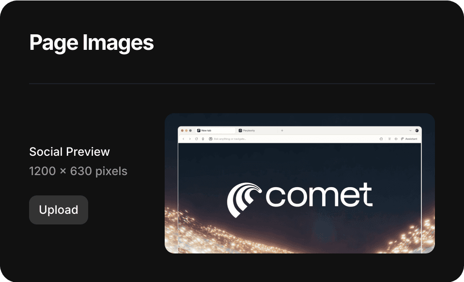 Comet social preview in Framer