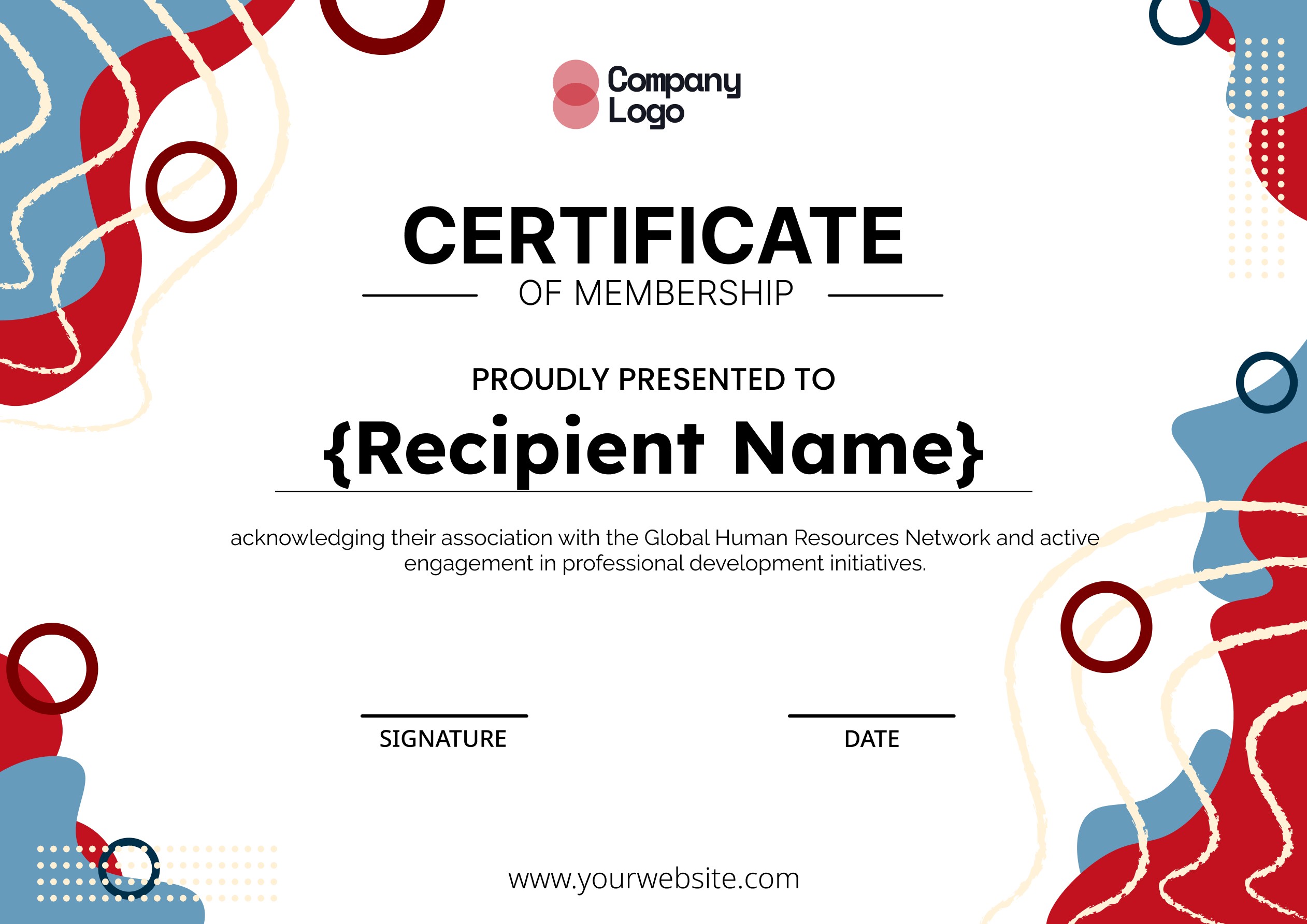 Wauld - Playful and vibrant membership certificate template