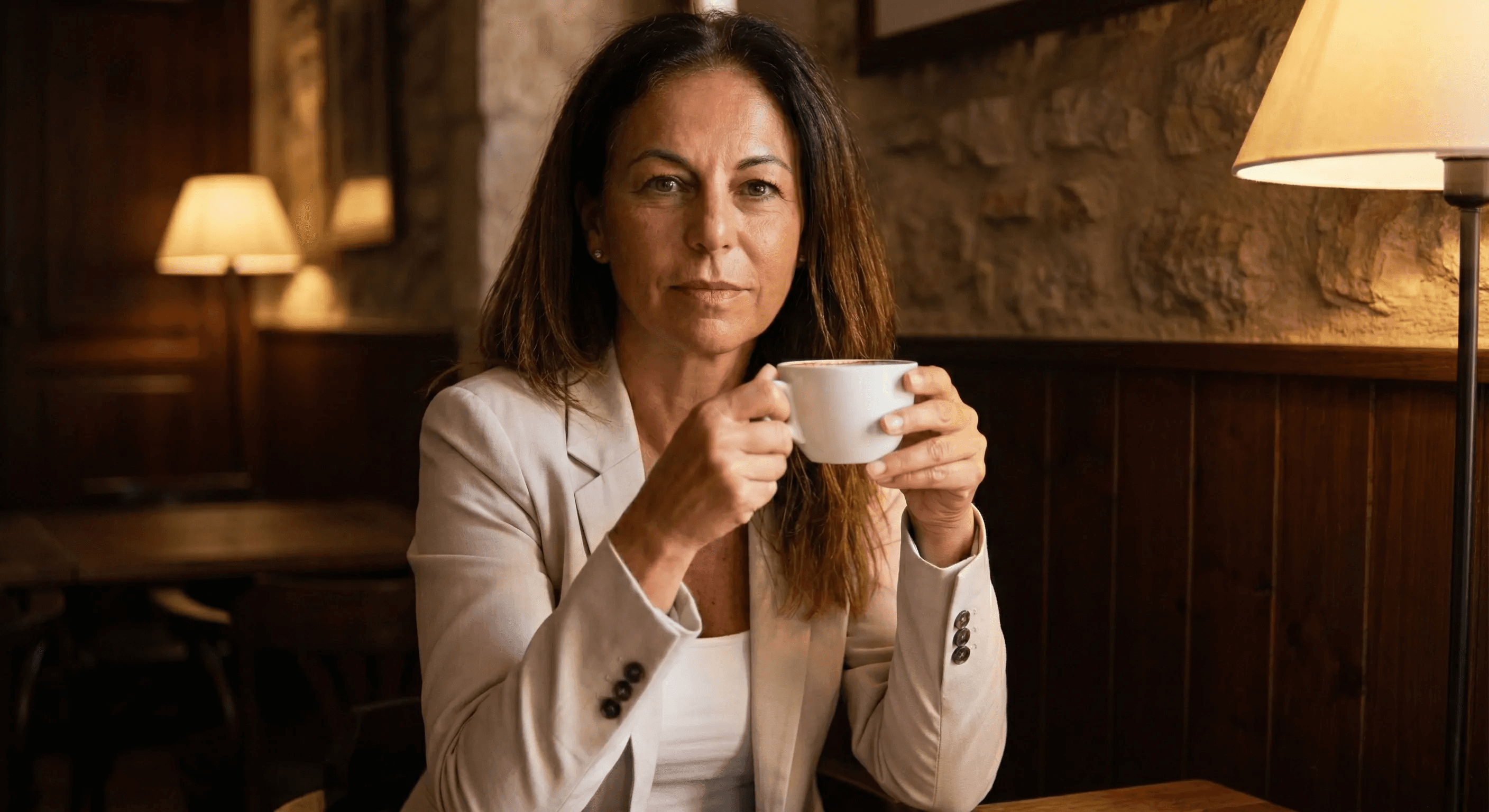 Women sitting in a cafe drinking coffee