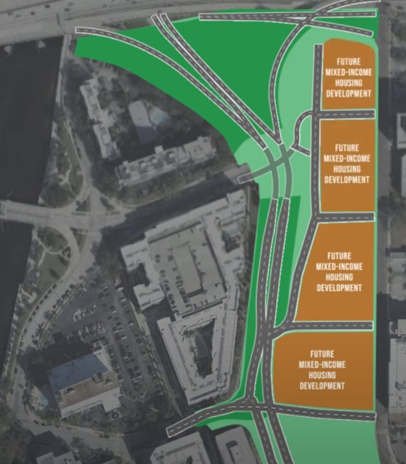 Rendering of future developments in Downtown Tampa