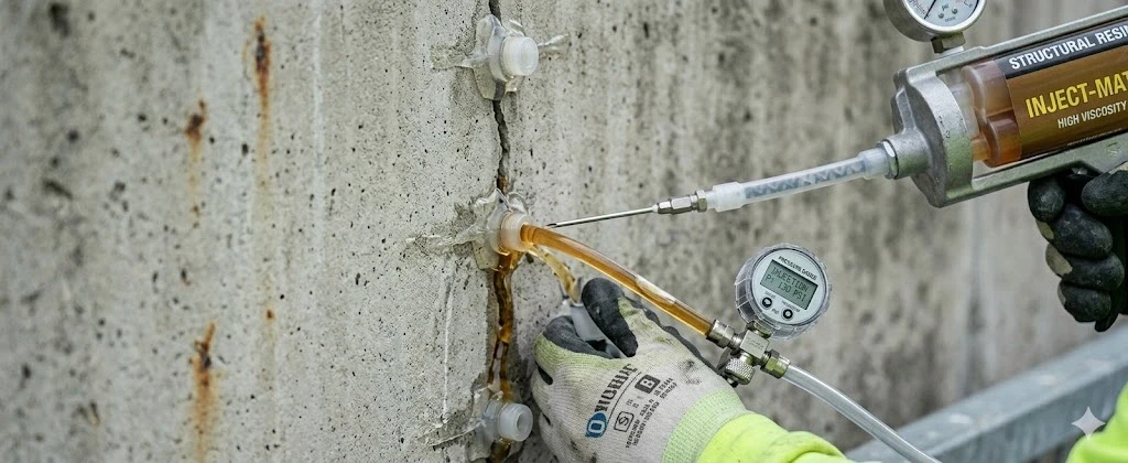 Epoxy injection crack repair on a Fort Lauderdale concrete structure — Planet Construction FL