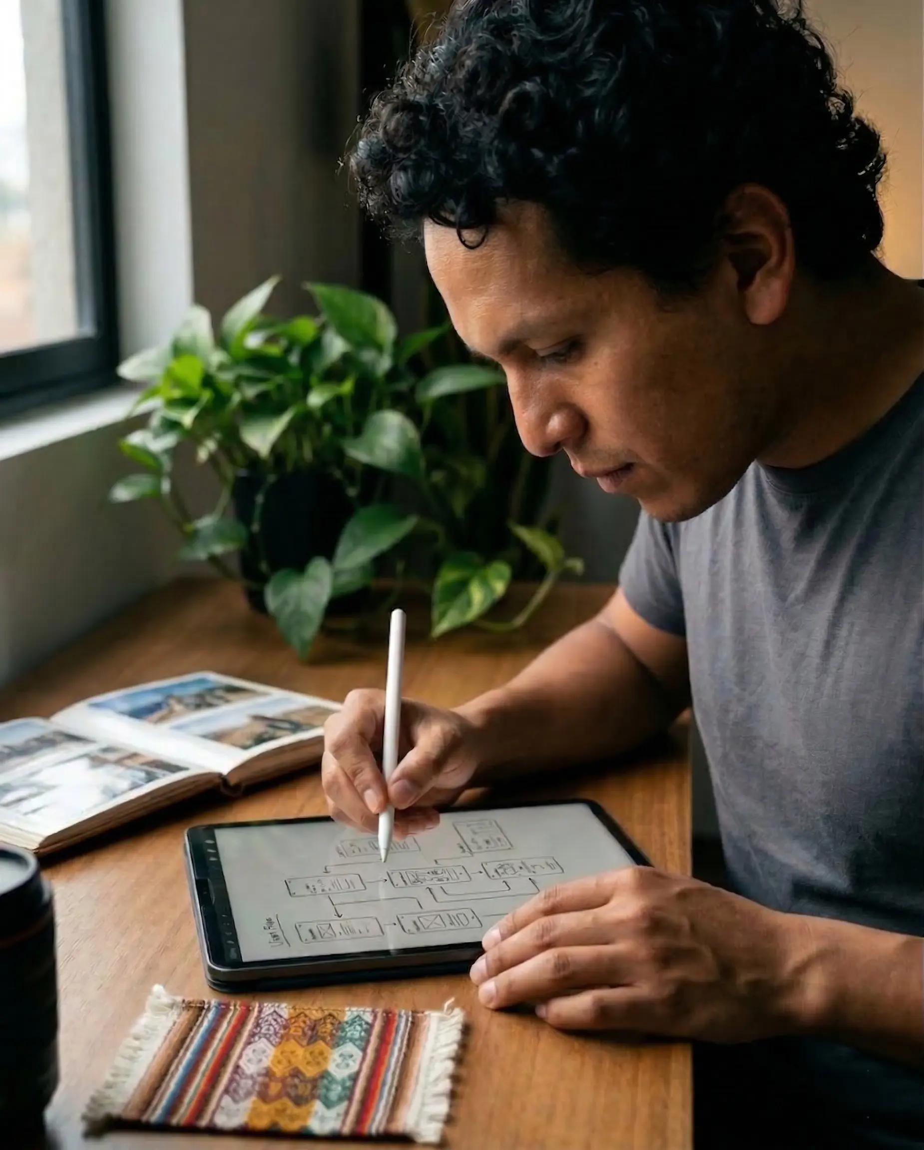 tablet con wireframes