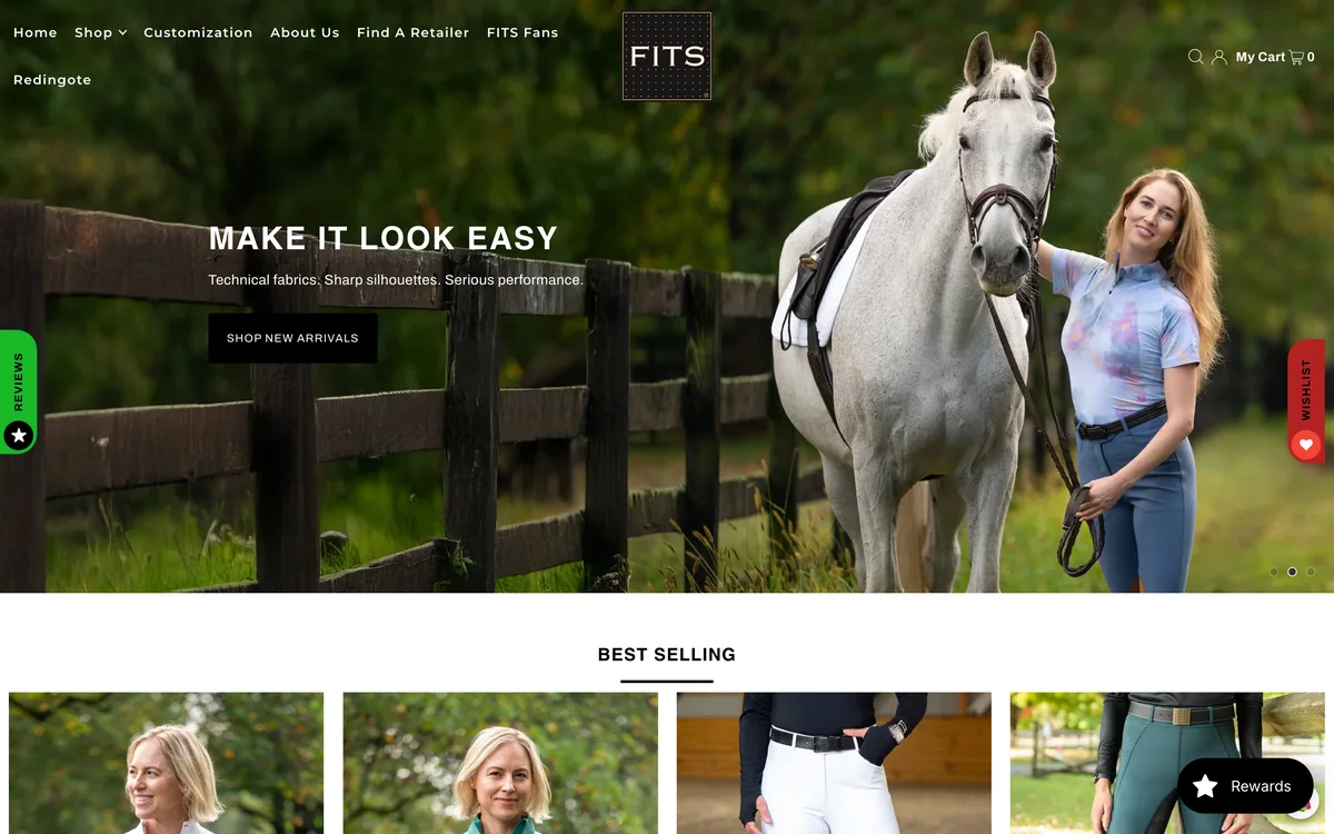 FITS Riding website homepage