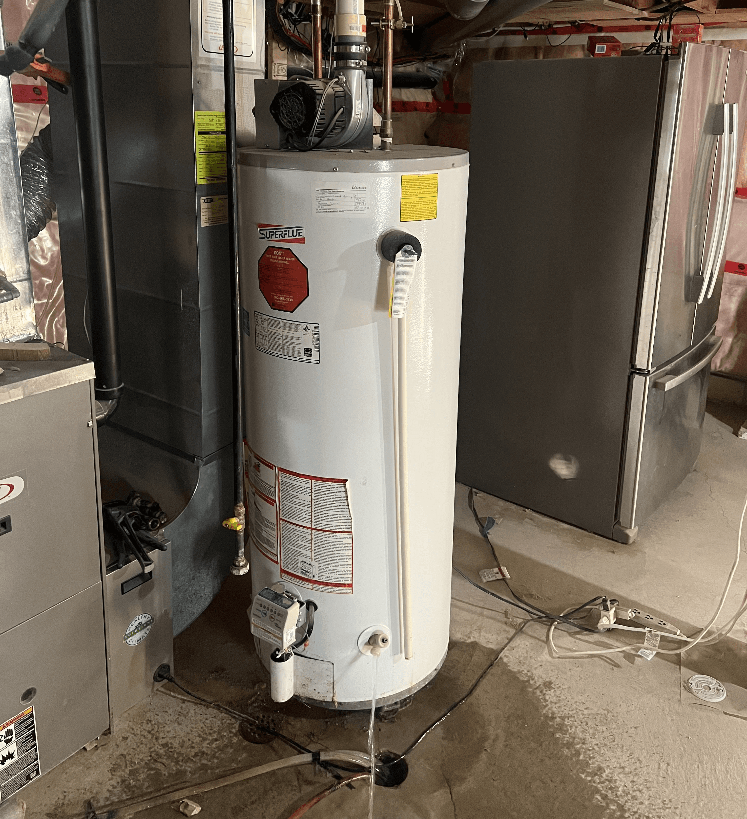 Tankless water heater installed in a Mississauga basement