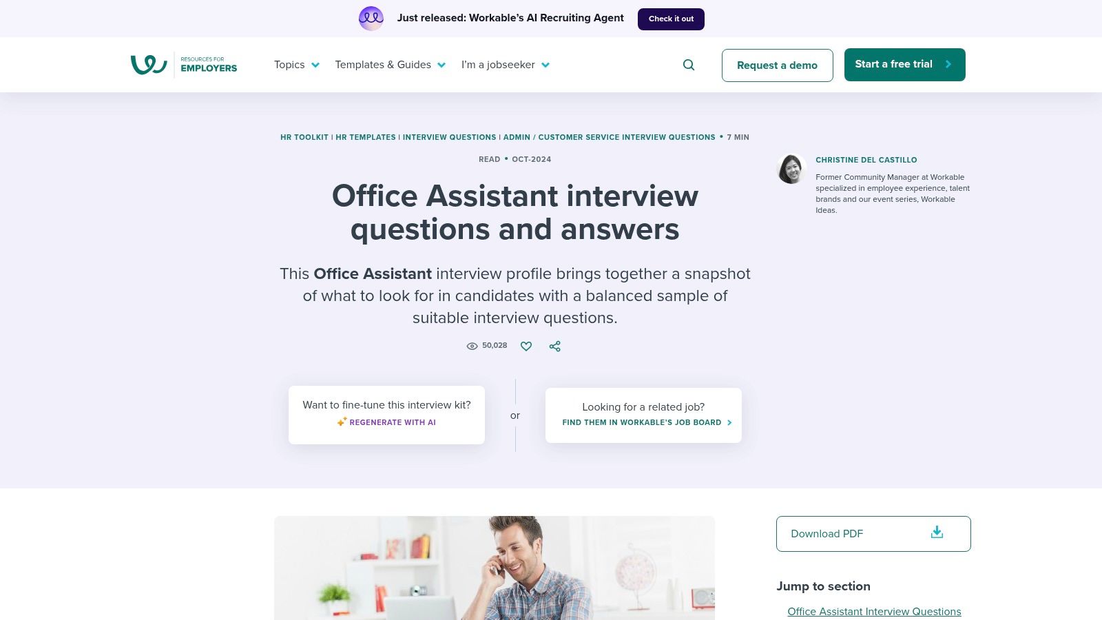 Workable, Office Assistant interview questions and answers