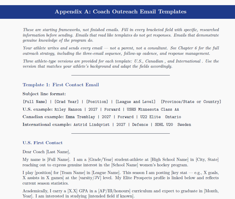 A screenshot of an email template for recruits