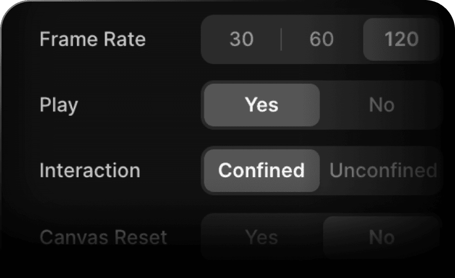 arrow dynamics framer interface of motion controls