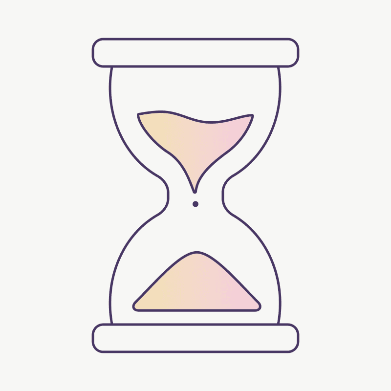 Hourglass illustration representing consistency and focus