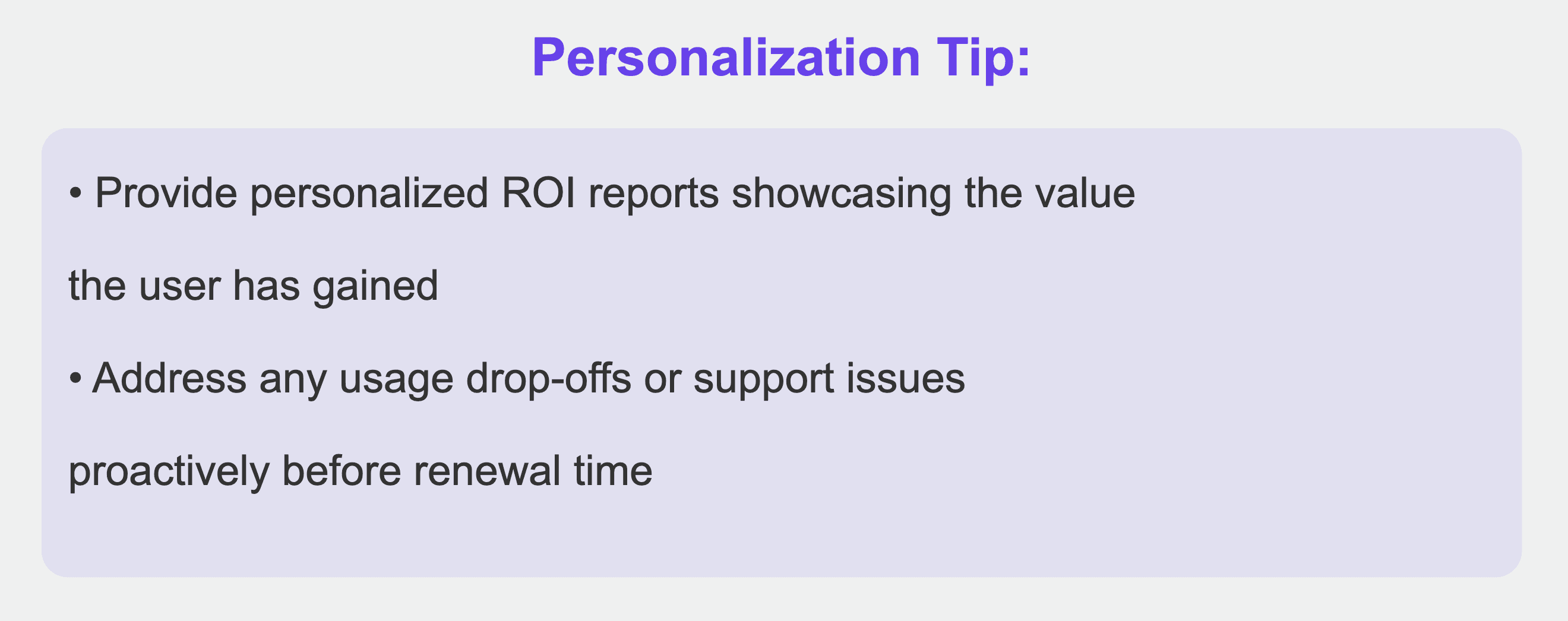 Renewal Personalization tips