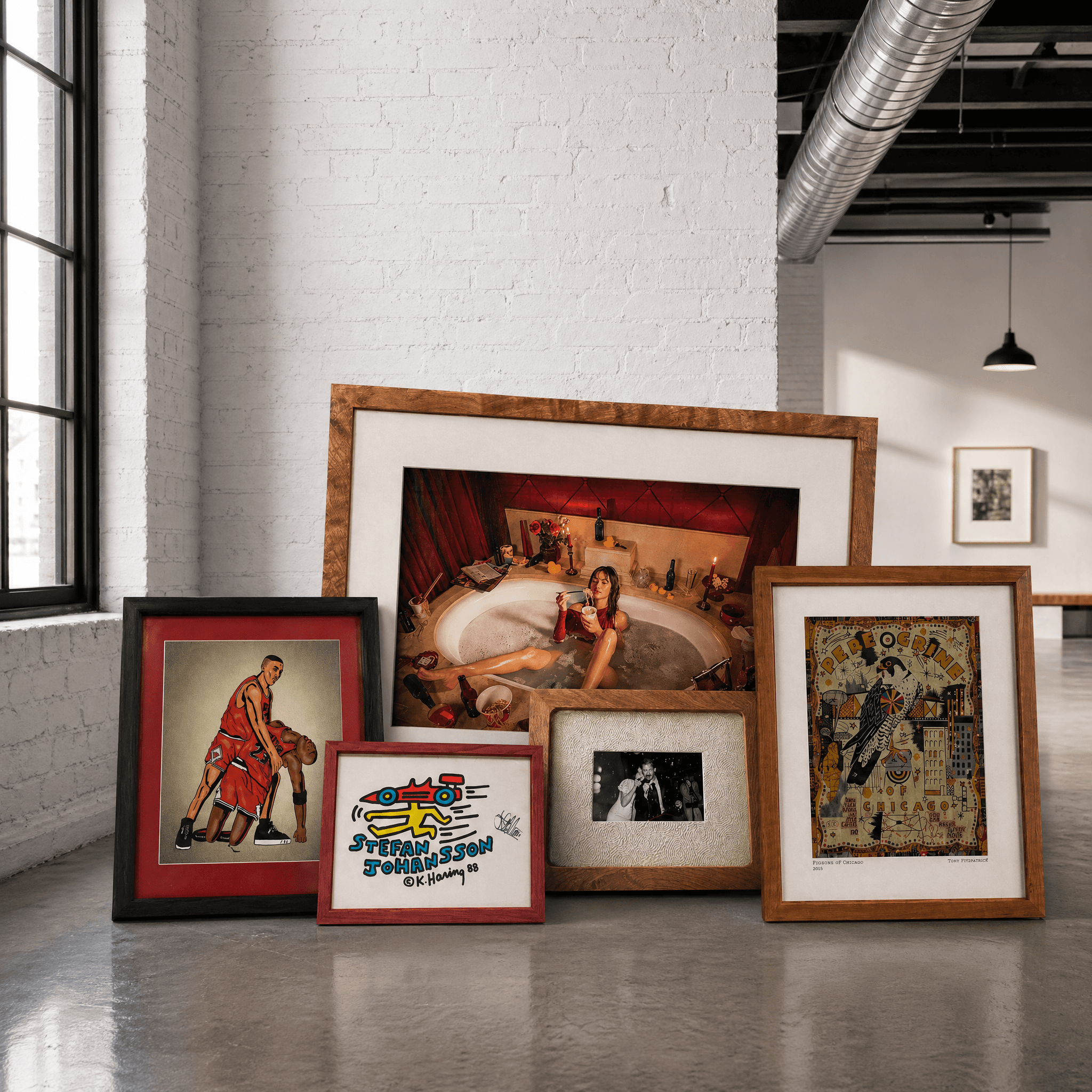 custom oak frame for a print in chicago il