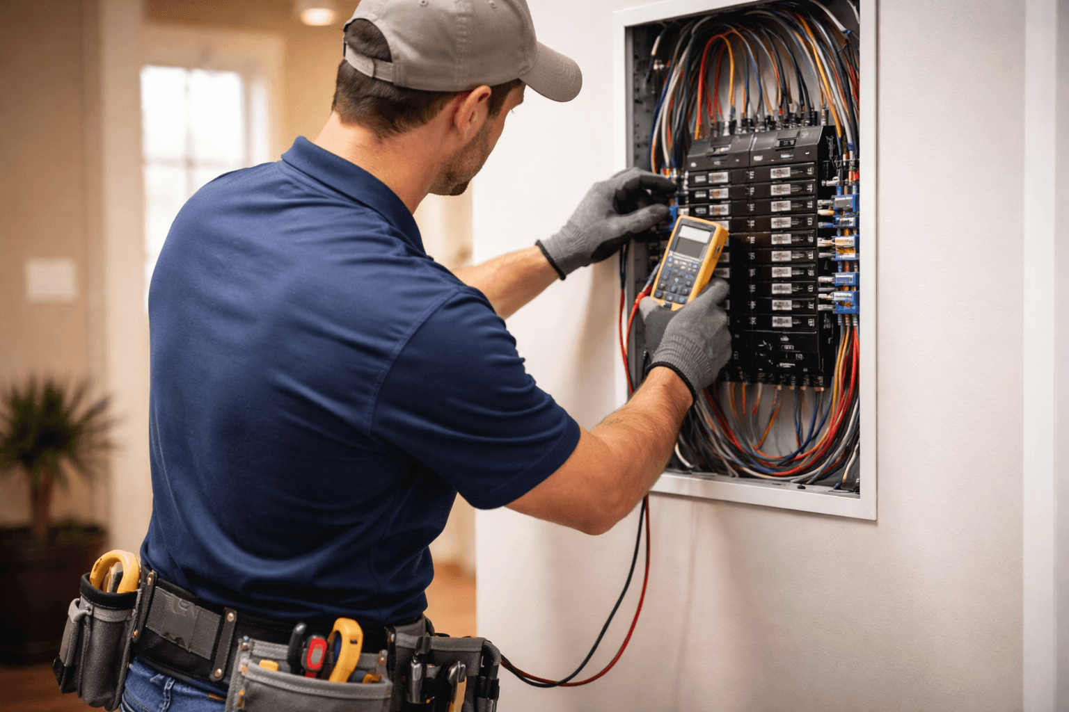 large modern residential home with landscaped yard in Westfield, MA after professional residential electrical inspection and service