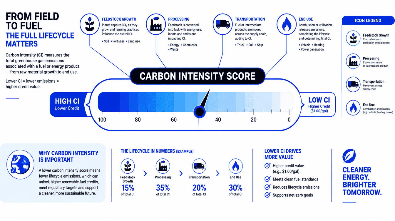 Score for carbon intensity with 45z tax credit