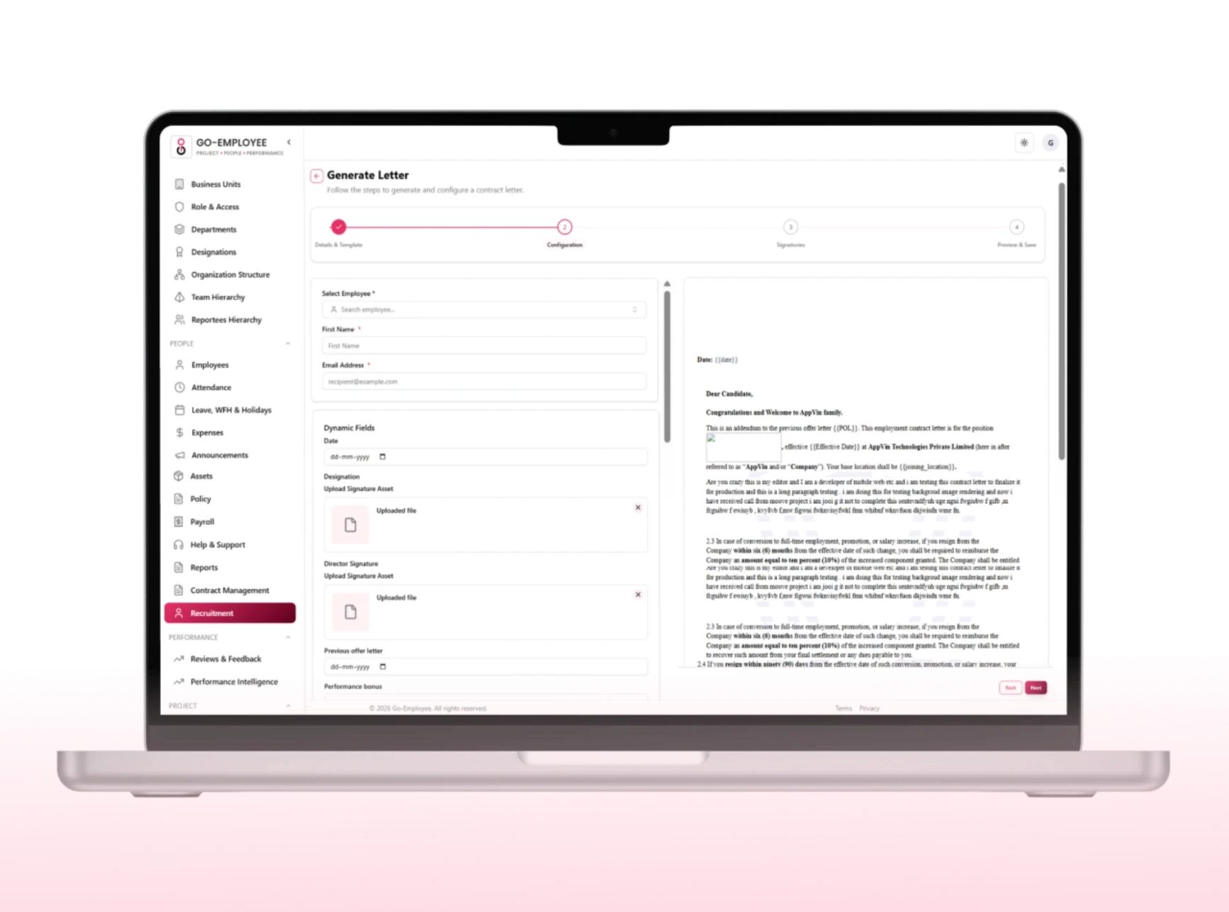 Generate Offer letter