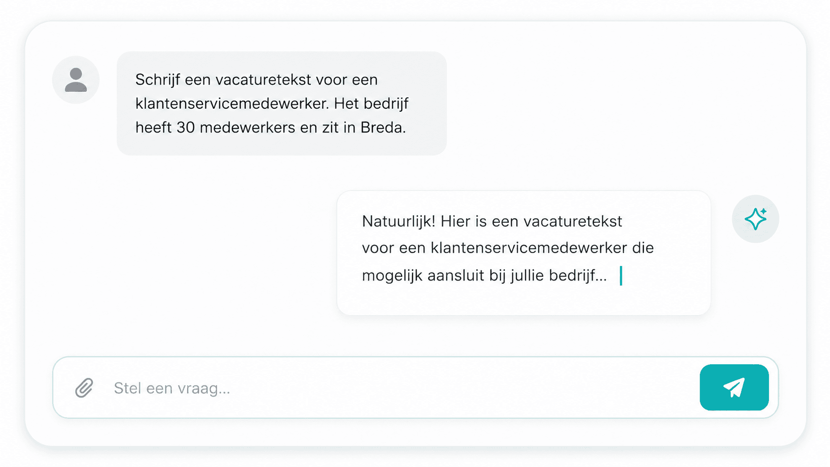 AI prompt scherm