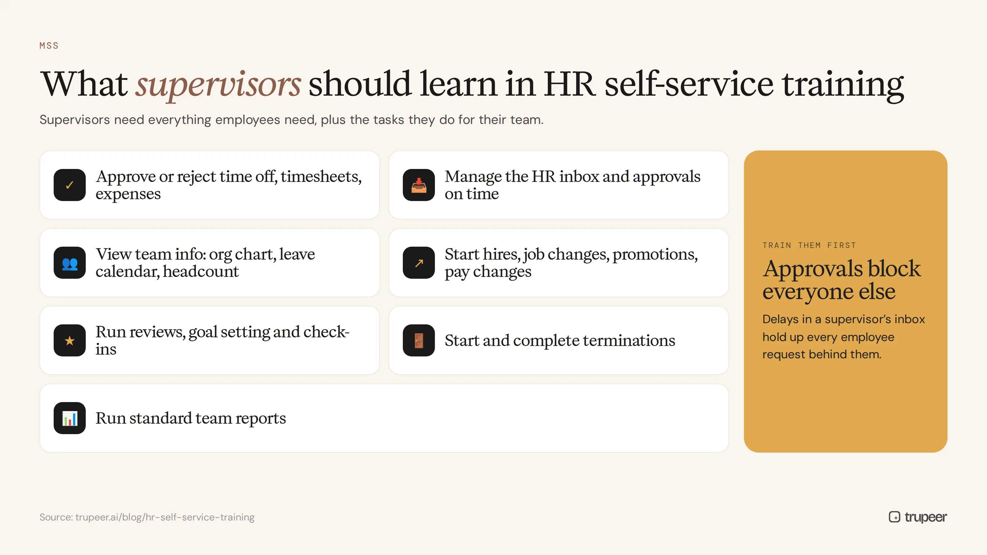 What supervisors should learn in HR self-service training