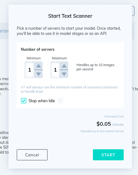 V7 Text Scanner deployment dashboard