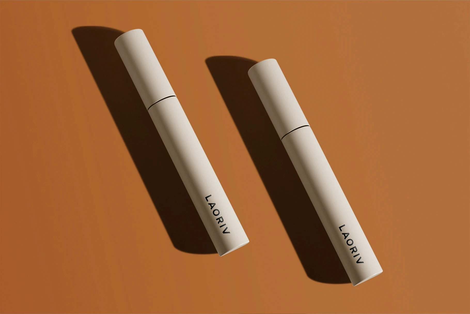 Cosmetic tube packaging mockup with minimalist branding.