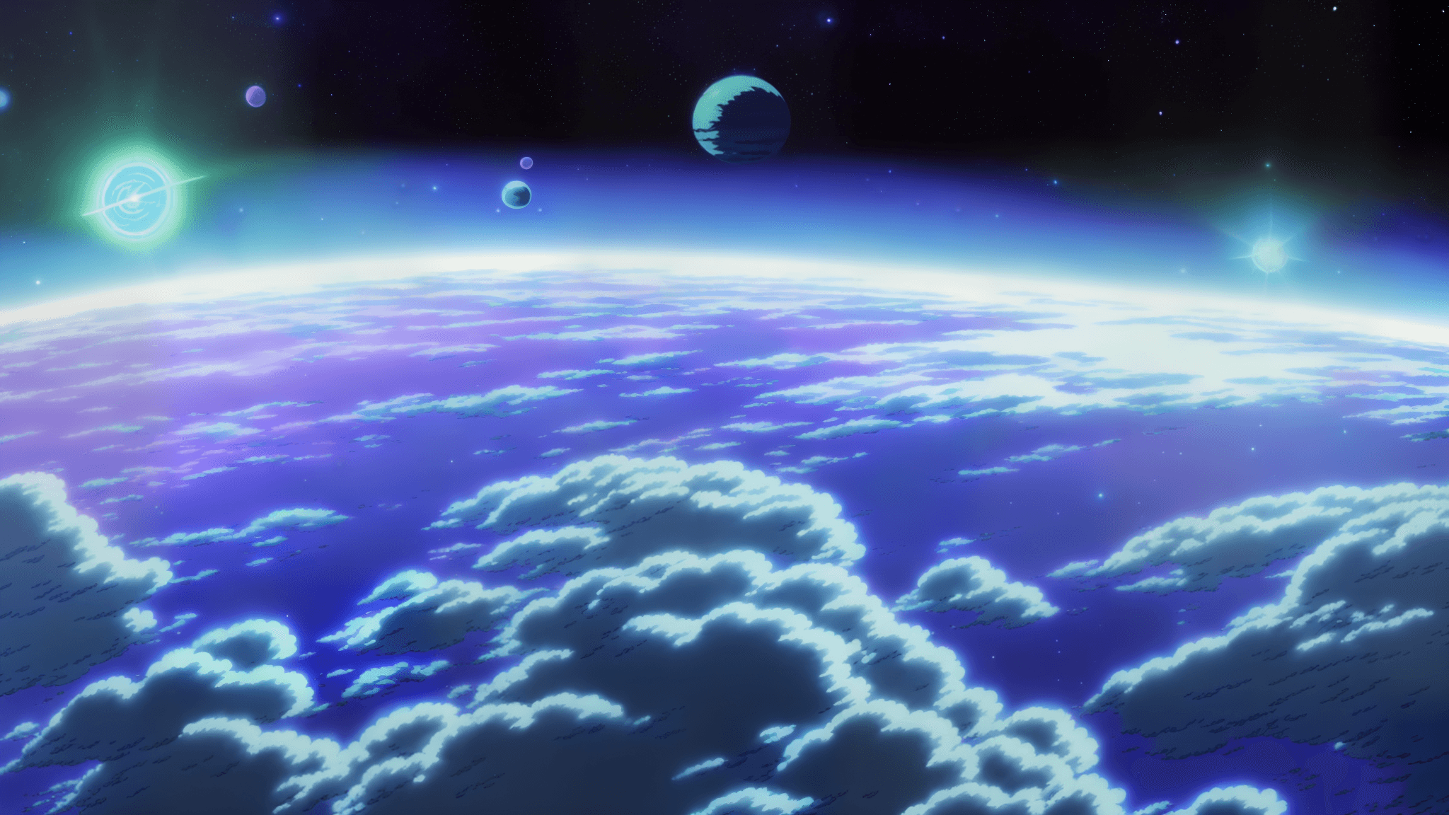 Vintage Anime Themed Space Background