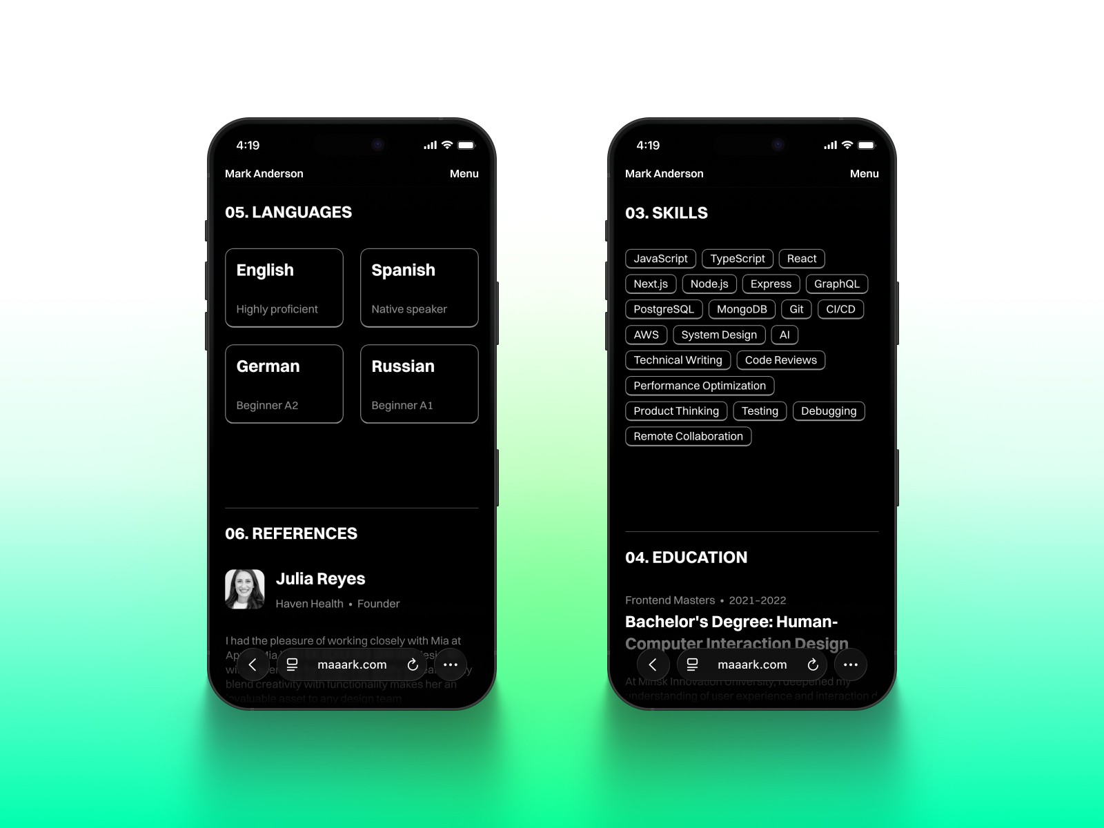 Syntax — 高级暗黑现代作品集网站设计灵感