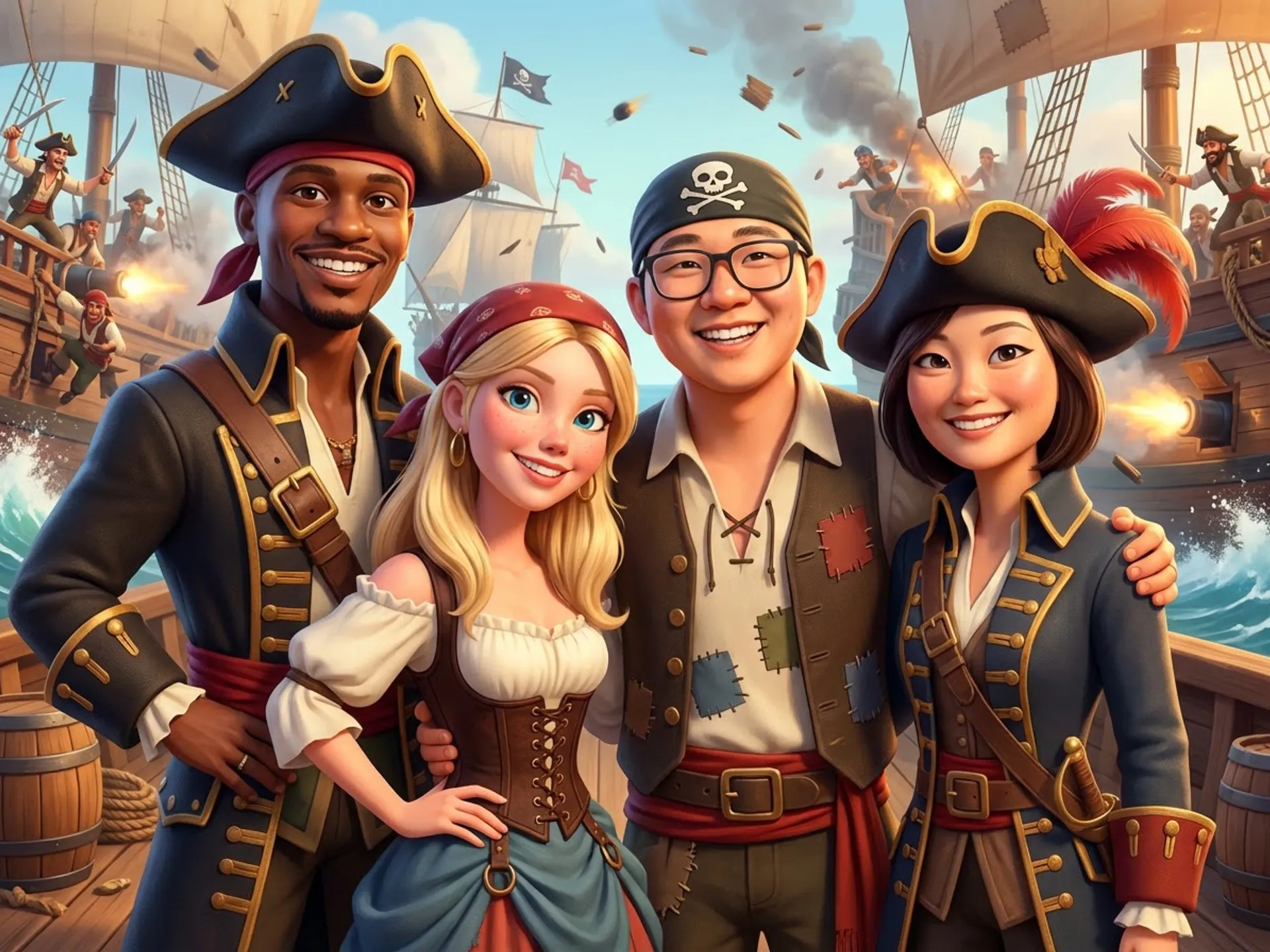 Transformation IA thème pirates animés - PhotoBooth AI